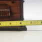Jewelry Trinket Box 11" Carved Cedar Natural Wood Cottage Scene Footed Vintage