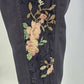 Knox Rose Gray Jogger Casual Cargo Pants Embroidered Floral Elastic Waist Large