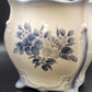 Vee Jackson California Pottery White Planter Blue Floral Footed Cachepot 9.5 in