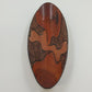 South African Hand Carved Hand Painted Wood Oval Decorative Bowl Abstract 12.5"