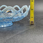 Imperial Katy Blue Bowl Opalescent Diamond Lace Edge Depression Glass 8"