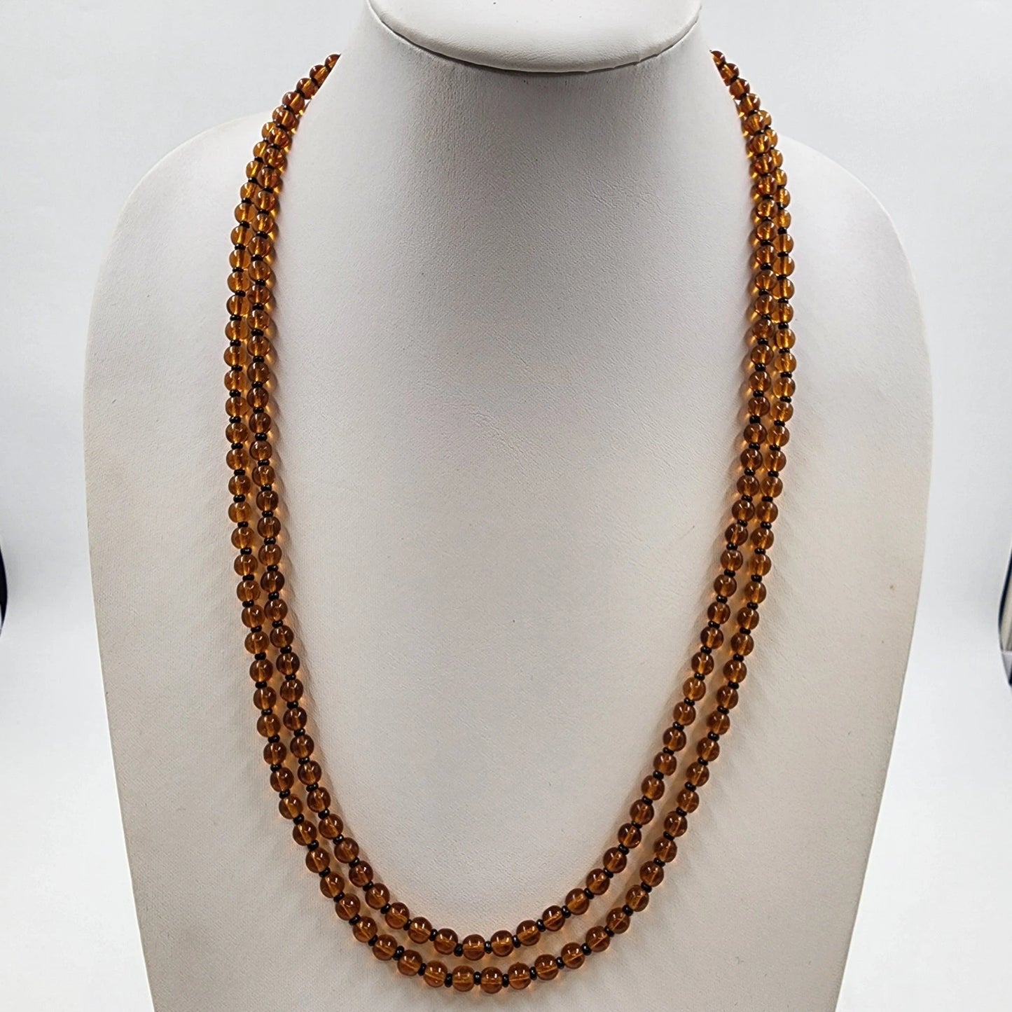 Lot of 3 Beaded Necklaces Jewelry Black Faceted Amber Glass Multicolor Boho Mix