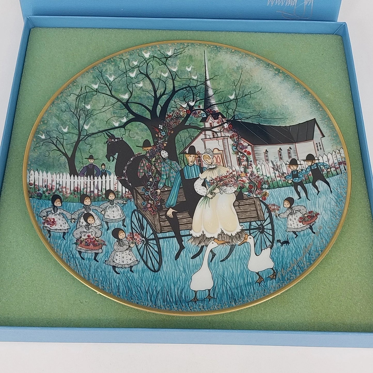 P Buckley Moss Wedding Joy Plate Anna Perenna 1985 1st Series COA NIB #4791