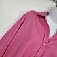 Appleseeds Women's XL Pink Cotton Knit Button Front Collared Shirt Long Sleeve