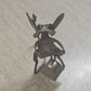 Zemtek Pewter Mouse Holding Bell Figurine Red Nose 3" Collectible Metal Ornament