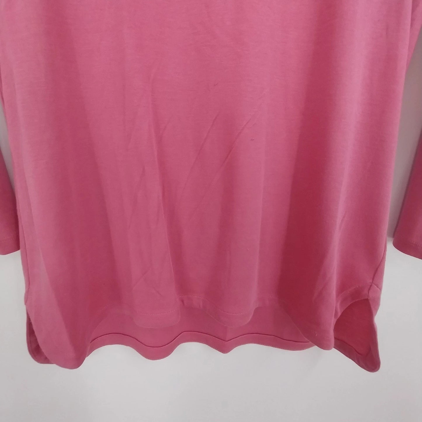 Talbots Pink Tunic Top Women SP 3/4 Sleeve Supima Cotton Modal 21" Crew Neckline