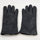 Ladies Black Leather Gloves Fleece Lined Med/Large Stretch Inset Winter Vtg NWT