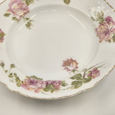 Rosenthal RC Monbijou Rim Soup Bowl Pink Roses Gold Trim Bavaria China
