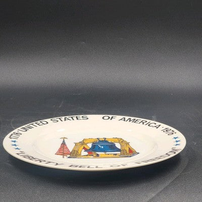 Bicentennial Ceramic Collector Plate Liberty Bell Of Freedom USA 1776-1976 10.5"