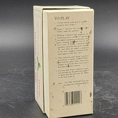 Christmas Trivia Card Game History by Tis the Season 1800 Questions USA 1996
