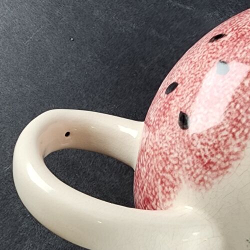 H S China Teapot with Lid Watermelon Coloring 5.5" Tall x 6.5" Diameter Crazed