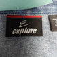 Explore Blue Cotton Denim Zip Jacket Size XL Long Sleeves Pocket on Left Sleeve
