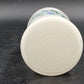 Apothecary Jar Blue Tea Rose in White Frosted Milk Glass with Gold Trim 9" x 4"d