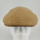 George Tan Canvas Newsboy Cap Flat Driving Hat Multi Panel Mens Small Spot Vtg