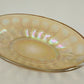 Jeannette Carnival Glass Iridescent Marigold Bowl Twin Clear Handle Large 10.5"