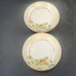 Porcelain Demitasse Cups & Saucers Set of 2 Hand Painted Floral Rim Chip Japan