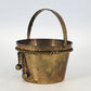 Kirklands Brass Bucket Basket 5" Rope Twist Around Body Tooled Handle Vintage