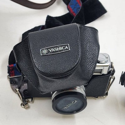 Yashica Electro 35 Film Camera 35mm Case Flash Power Cord Inst Manual Camera Bag