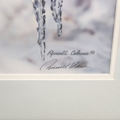 Russell Cobane Nature's Jewel Cardinal in Snow Art Print Framed 20" x 24" Signed