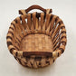 Oval Basket with Wooden Handles 12"x9" LaVeeda Hand Woven Rattan Wicker