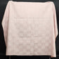 Rose Pink Tablecloth w Square Striped Windowpane Design Overlock Hem 51" Square