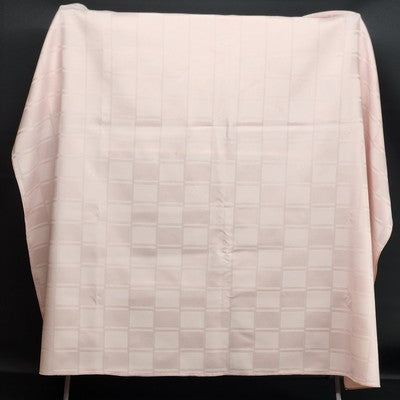 Rose Pink Tablecloth w Square Striped Windowpane Design Overlock Hem 51" Square