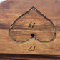 Half Bushel Wooden Sewing Basket Split Lid Heart Handle 15"x13" Floral Lined