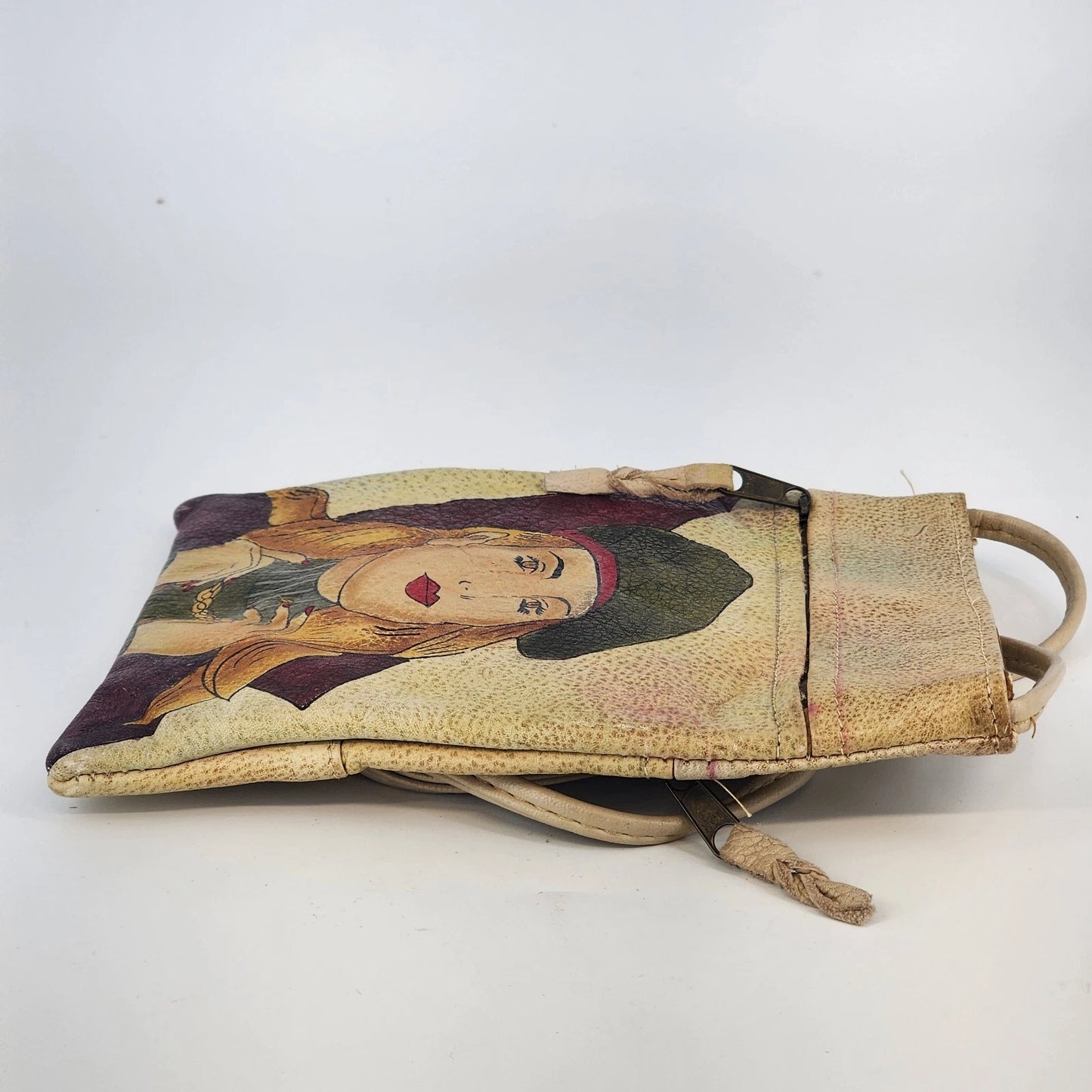 Emily Ann Hand Painted Leather Satchel Pretty Lady Boho Purse
