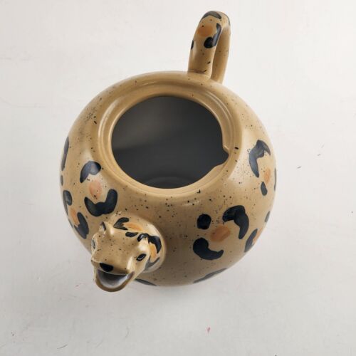 Urban Outfitters Leopard Tea Pot Headed Spout Tail Handle Dishwasher Microwave