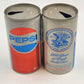 Two Pepsi Pull Tab Empty Cans Vintage 12 oz USA 200 Years of People Living Free