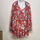 Peach Love California Boho Hippy Flowy Red Tunic Top Lined Large California Vtg