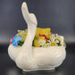 Hull Pottery Happy Duck Planter Floral 23 Matte White Swan Figurine Large USA