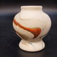 Nemadji Indian Pottery Pedestal Vase Brown Black Marbled Swirl 3.75" Vintage USA