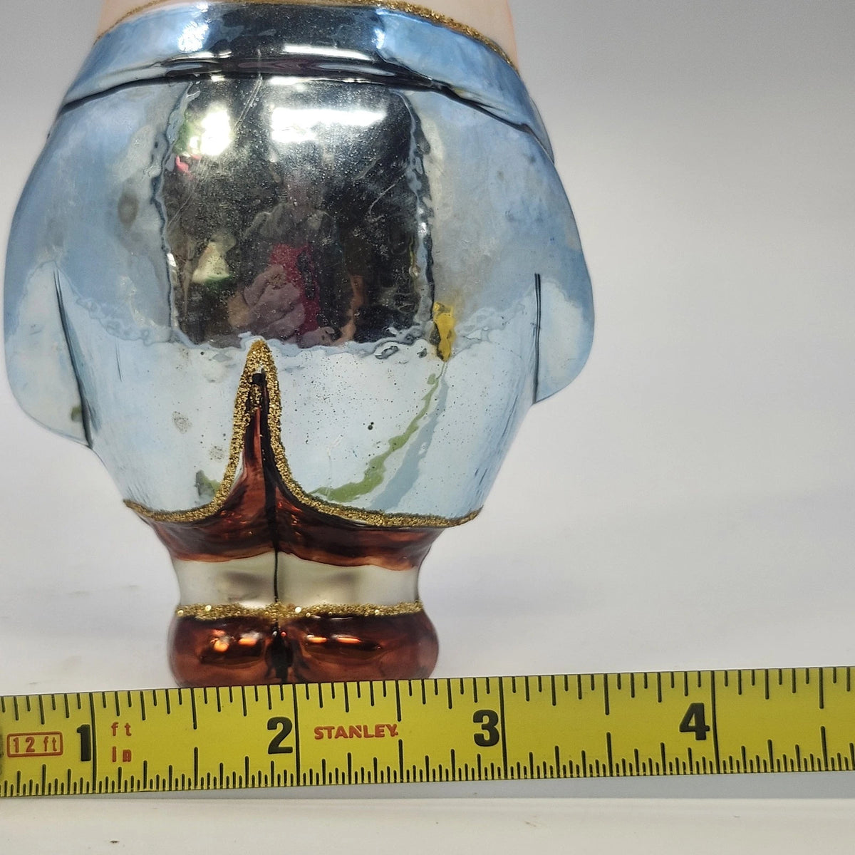 Humpty Dumpty Christmas Ornament Nursery Rhyme 6.5" Hand Painted Blown Glass Vtg
