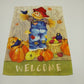 Set of 4 Fall Halloween Mini Garden Flags Pumpkins Welcome Decor