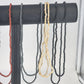 6-Strand Seed Bead Necklace 34" Multi-Media Glass Stone Metal Boho No Clasp Vtg
