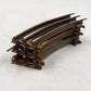 3 Model Train Curve Track Sections O Gauge 45 Degree 31" Dia Rusty 6" Long Each