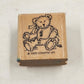 3 Wood Rubber Stamps Greeting Theme Bear Thank you Hello Stampin' Up! 1999