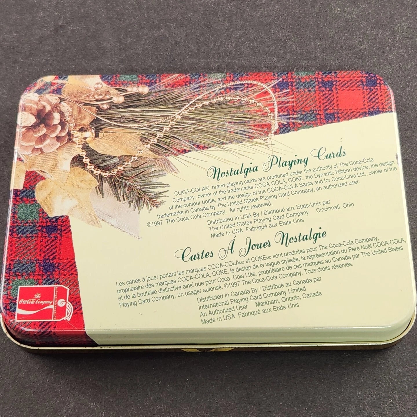 Coca-Cola Playing Cards 2 Decks in Collectible Santa Tin NIB Christmas Vintage