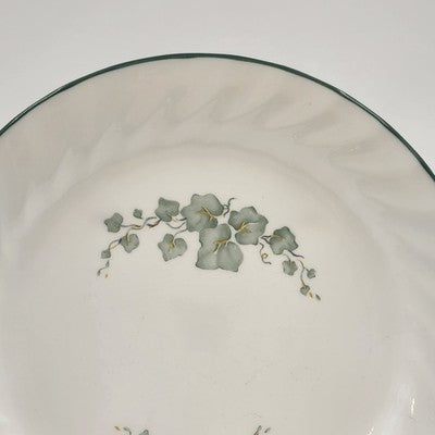 Corelle Callaway Floral Green Ivy Salad Plate Corning Ware Swirl Edge 7.25" USA