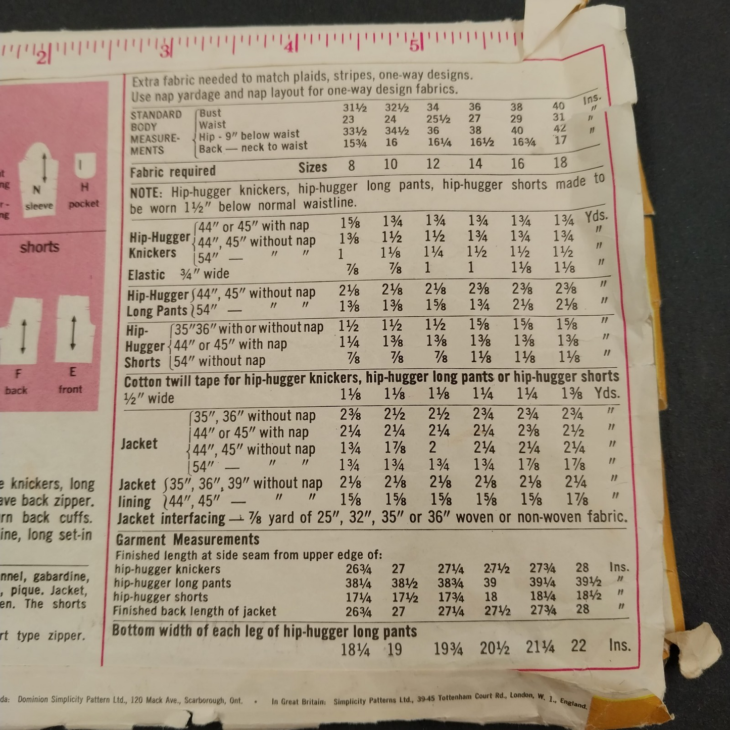 Simplicity 9557 Vtg Sewing Pattern Cut '71 Misses Hip Hug Pants & Jacket Size 12