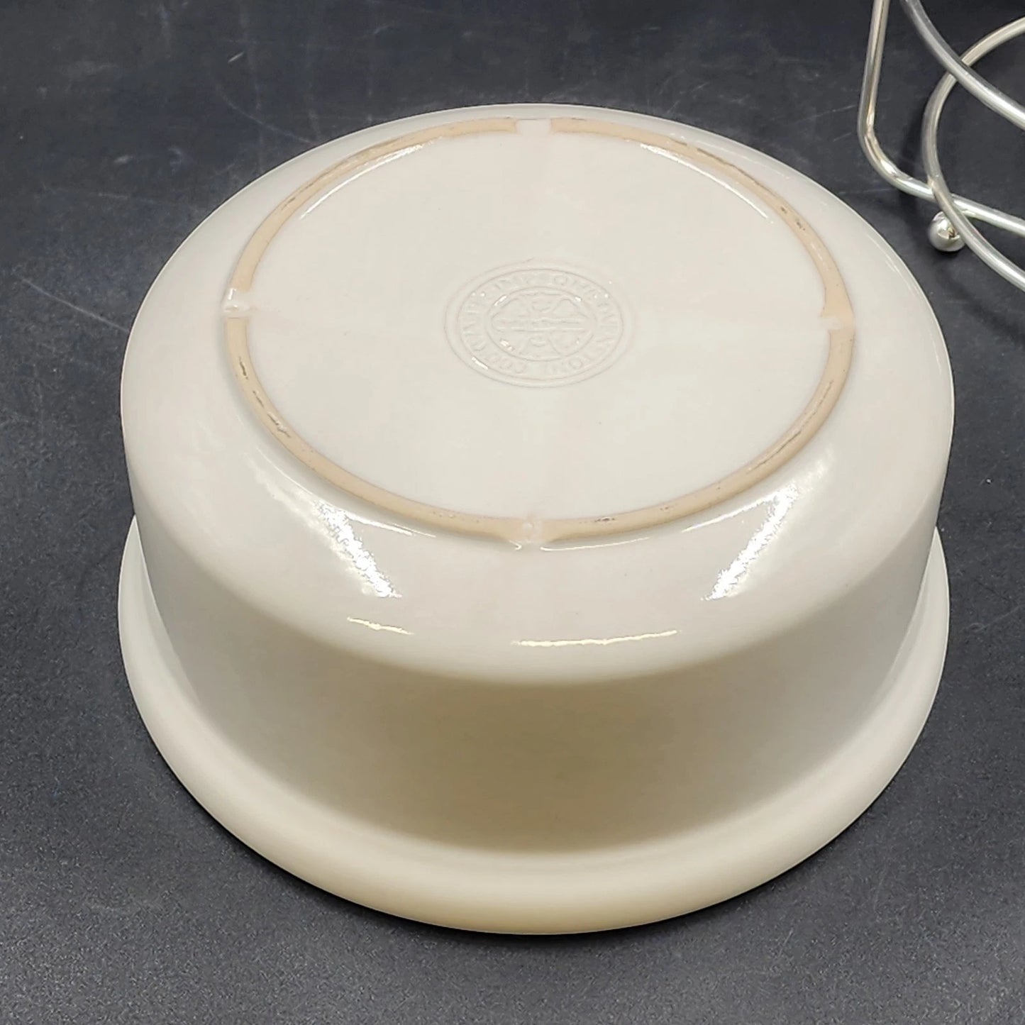Simpson Ovenstone Casserole Dish with Lid & Silver Plated Serving Caddy 8" Vtg