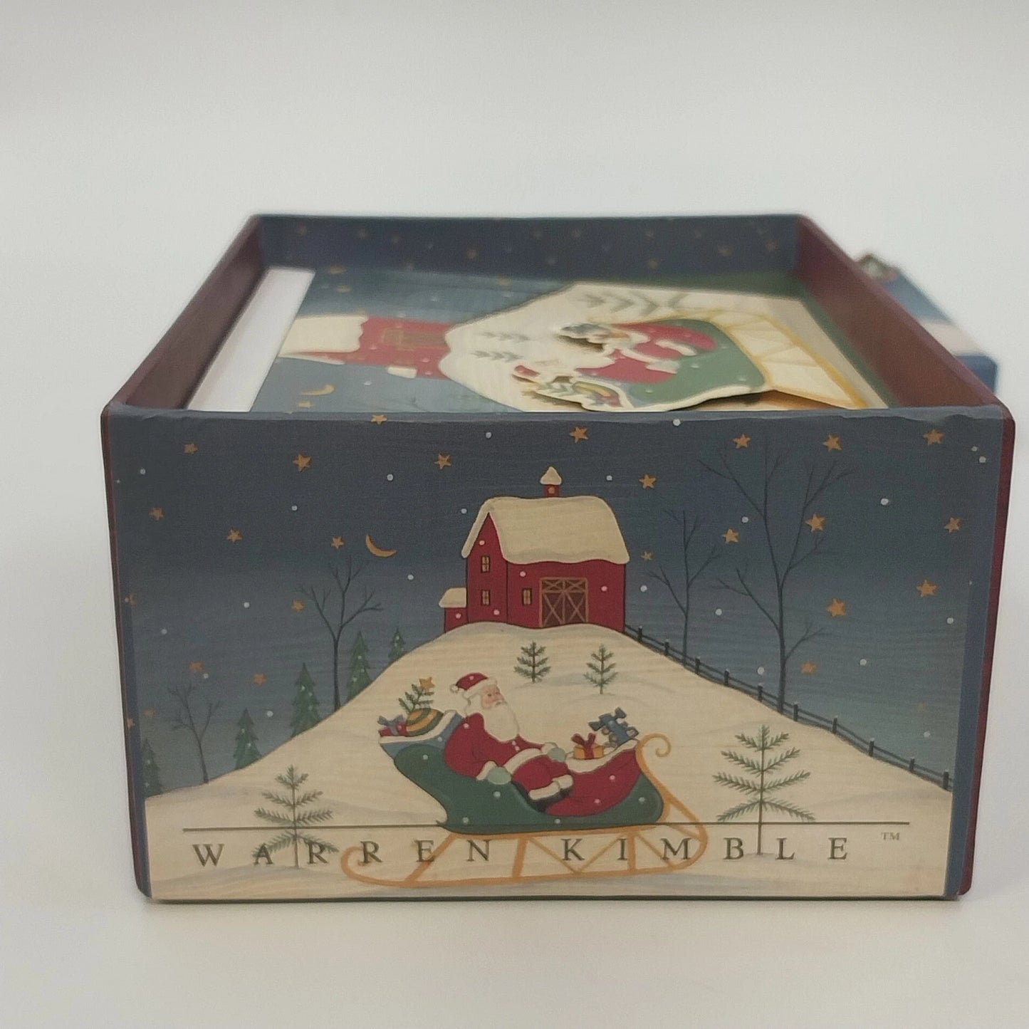 Warren Kimble Holiday Greeting Cards Set of 14 w Decorative Storage Box America