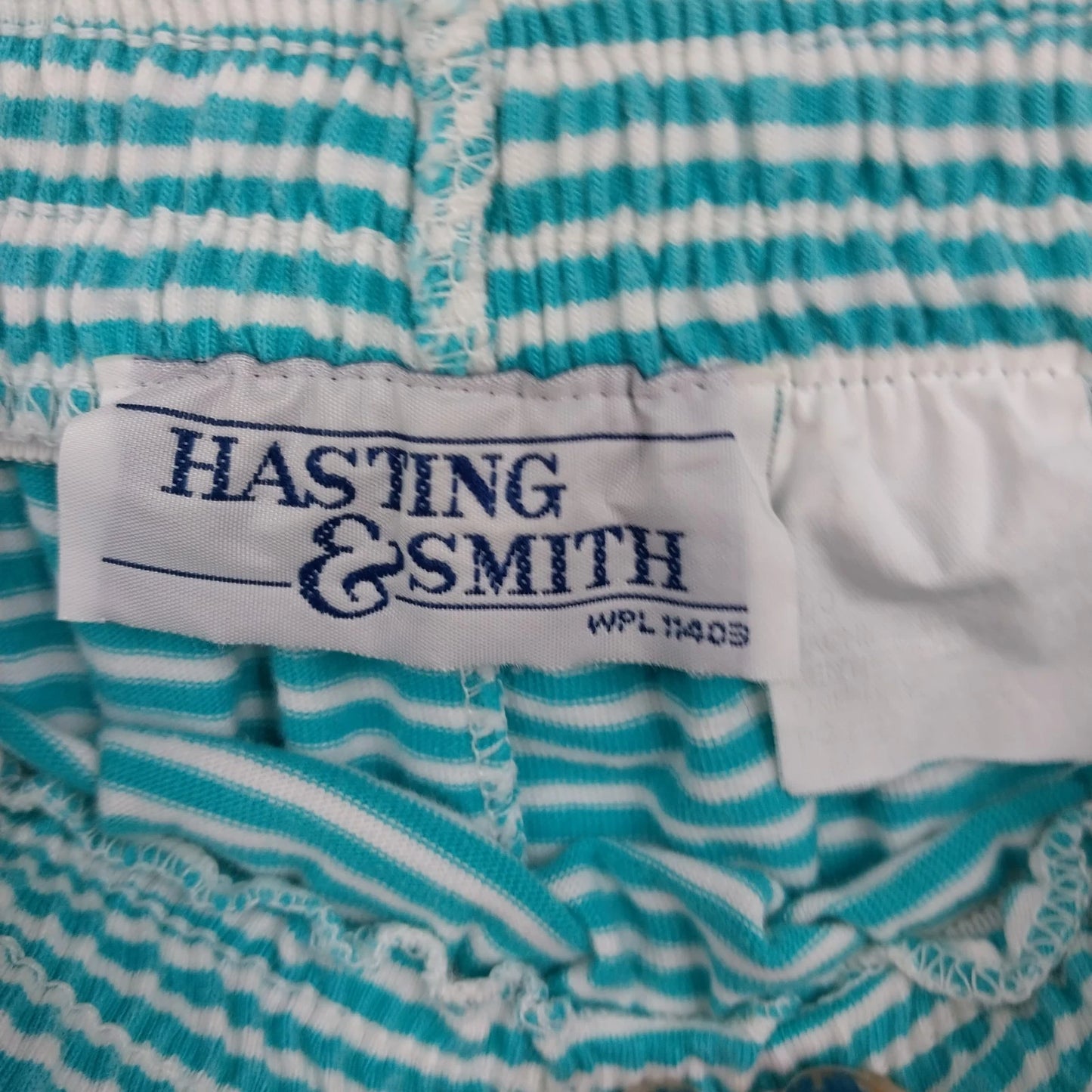 Hastings & Smith Tank Top Skirt 2 pc Set Womens Aqua White Striped Sleeveless