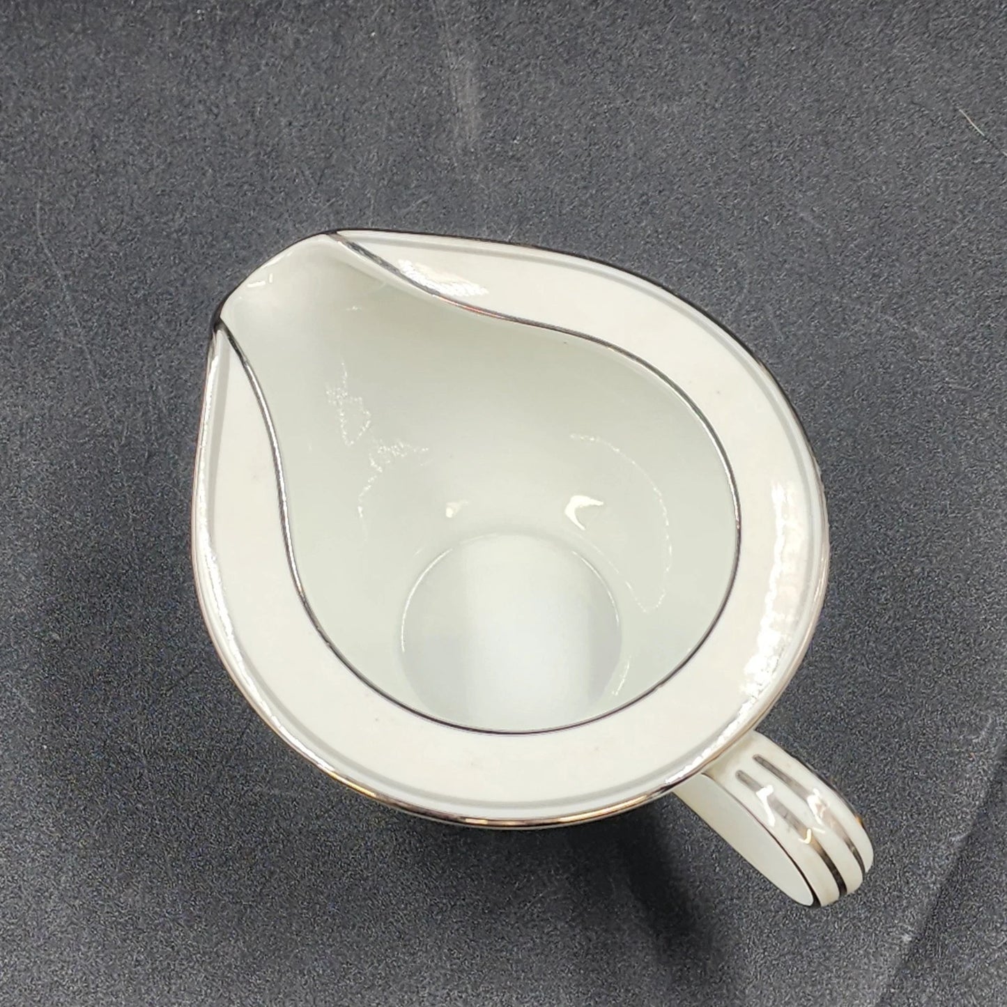 Noritake Crest 8 oz Creamer Lily of the Valley 5421 Platinum Trim Vtg Fine China