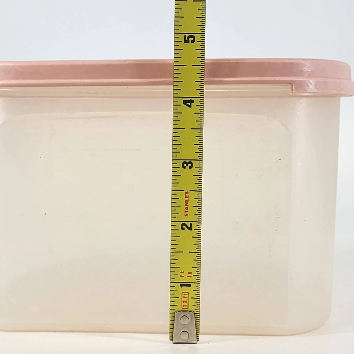 Tupperware Modular Mates 1620-1 Clear Storage Canister Pink Lid 1623-2 Vintage