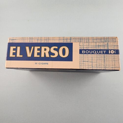 El Verso Bouquet 10 Cent Empty Cigar Box Dark 50 Cigars Ohio Vintage