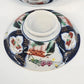 Japanese Imari Covered Rice Bowl Porcelain 6" Hand Painted Cobalt & Rust Vintage