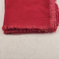 4 Pc Red Linen Dinner Napkins Dining Table Chapped Trim Vintage 11" x 11.5"