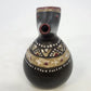 Ukrainian Art Pottery Pitcher Black Red Tan Raised Geometric Elongated Spout Vtg